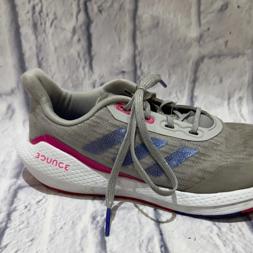 Adidas Kids Gray and Pink Sneakers
